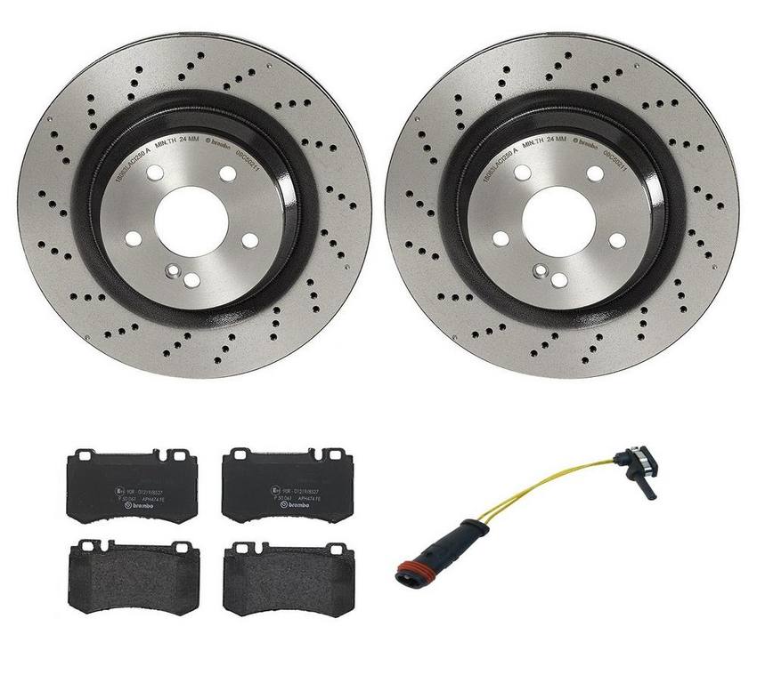 Mercedes Brembo Brakes Kit - Pads and Rotors Rear (330mm) (Low-Met) 2114231112 - Brembo 2864678KIT